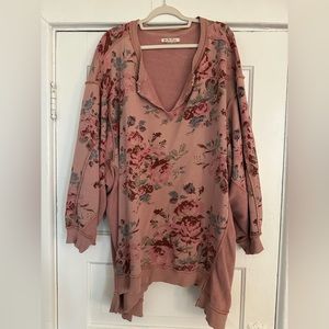 Free People With The Band Cabbage Rose Pullover